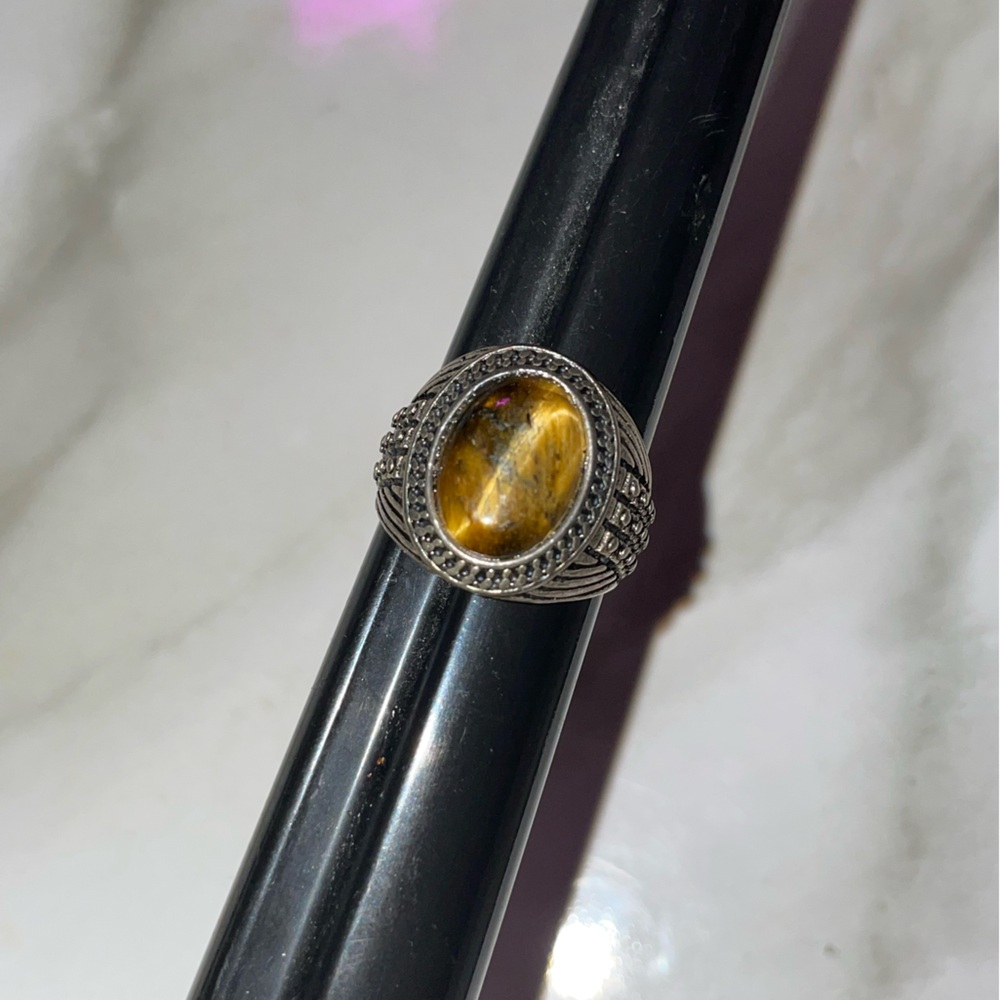 NEW Tiger eye stainless steel ring (unisex) size 9